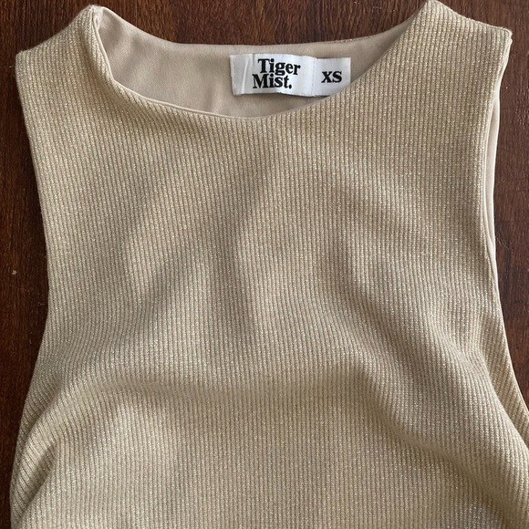 Tiger Mist Gold Ruched Dress - Picture 2 of 2